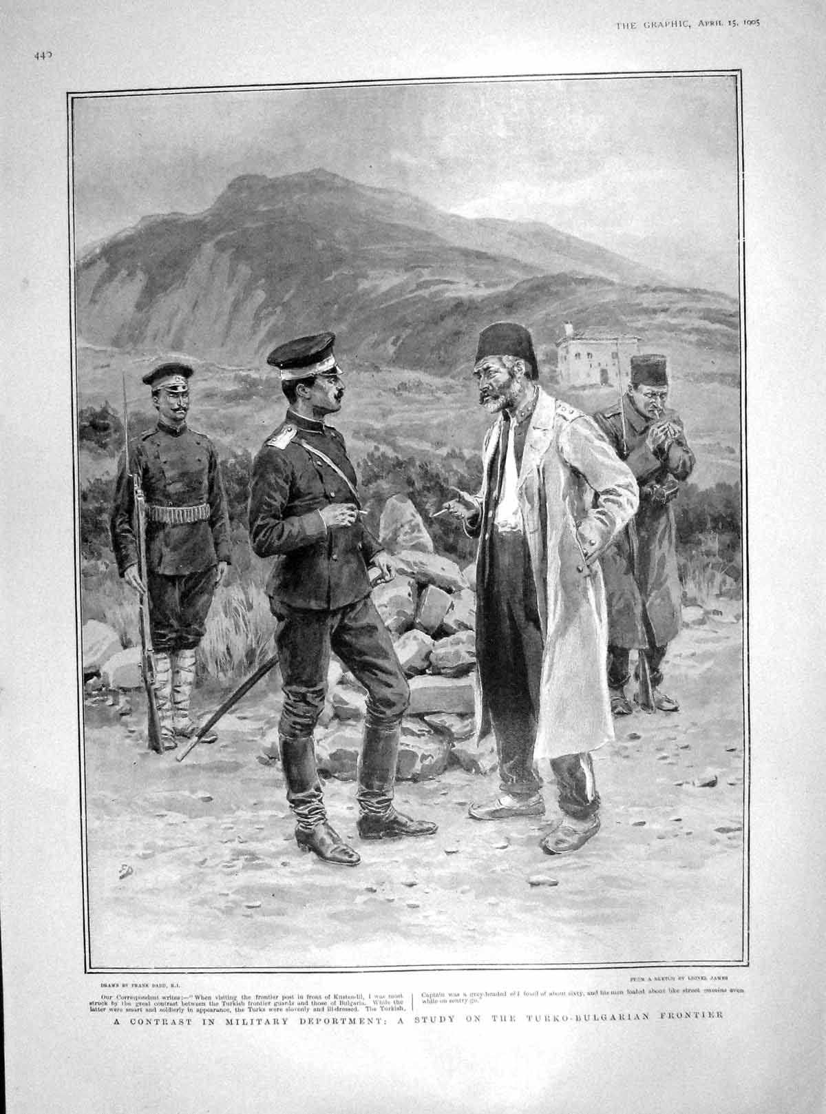 Old Antique Print 1905 Turko-Bulgarian Frontier Kustendil Robinson Levi 20th