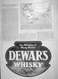 Original Old Antique Print 1905 Map Russia Armada Baltic Fleet Dewars Whisky
