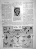 Old Antique Print 1905 Rifle Club Silver Challenge Trophy Shield Gibson 20th