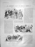 Old Antique Print 1905 Monte Carlo France Gambling Croupiers Channel Ship 20th