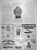 Old Antique Print 1905 Prunus Vase Partridge Christies Wilkinson Razors 20th