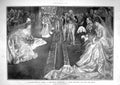 Original Old Antique Print 1905 Ladies Court Debutante Curtseying King Queen
