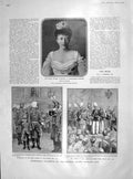 Original Old Antique Print 1905 Duchess Anastasia German Prince Oels Silesia