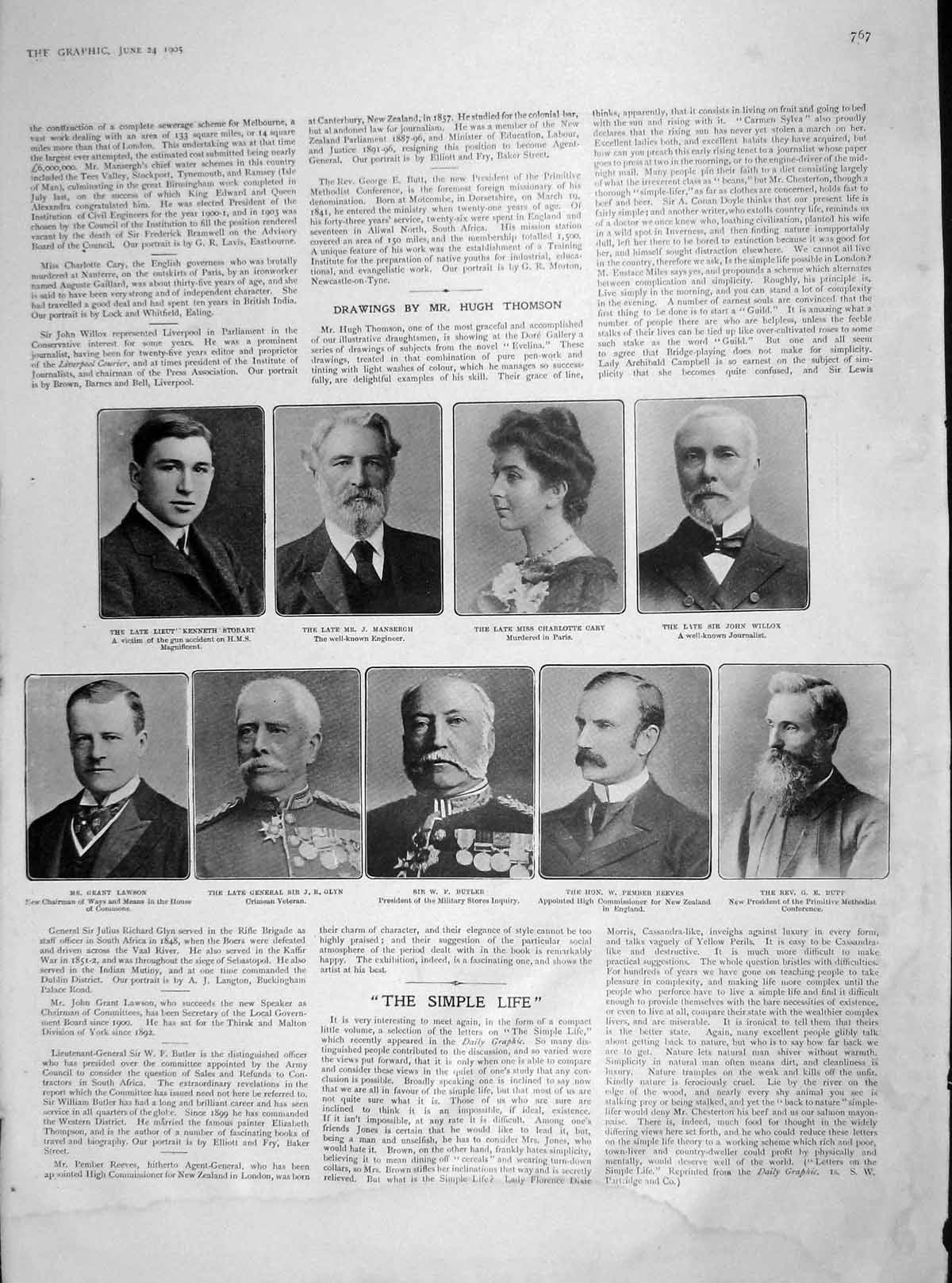 Old Antique Print 1905 Mansergh Stobart Cary Butler Lawson Windsor Royal 20th