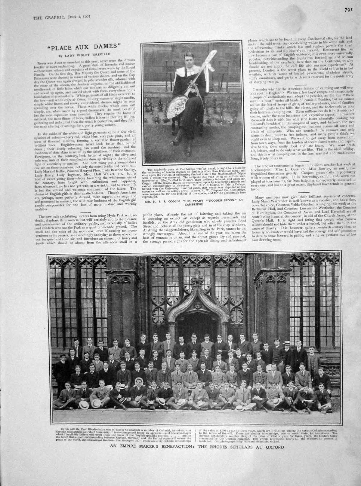 Old Antique Print 1905 Coggin Cambridge Rhodes Oxford Clarke Mikado Oyama 20th