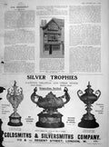Original Old Antique Print 1905 Harvard House Stratford-On-Avon Silver Trophies