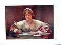 Original Old Antique Print 1905 Lewis Cohen Colour Lady Writing Letter 20th
