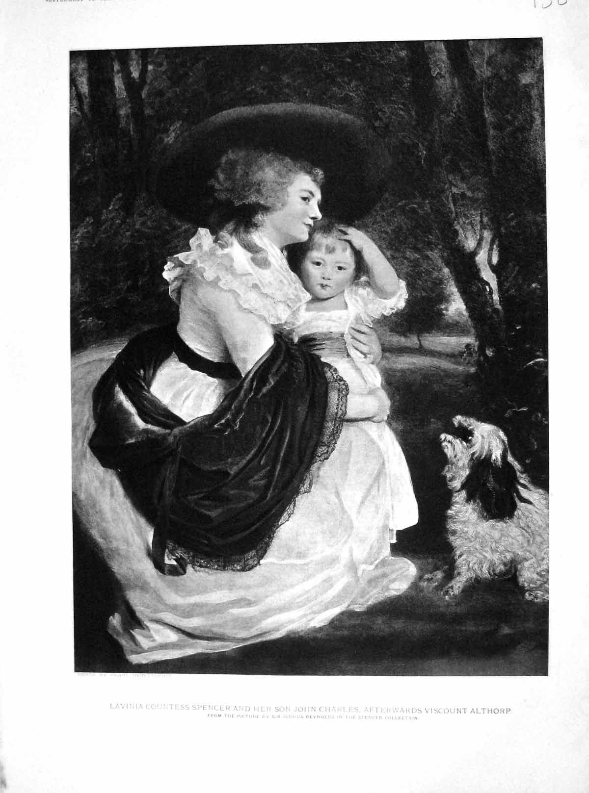 Original Old Antique Print 1905 Lavinia Countess Spencer John Charles Althorp