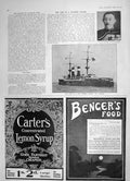 Old Antique Print 1905 Japanese Ship Takasago Ishibashi Vim Lever Brother 20th