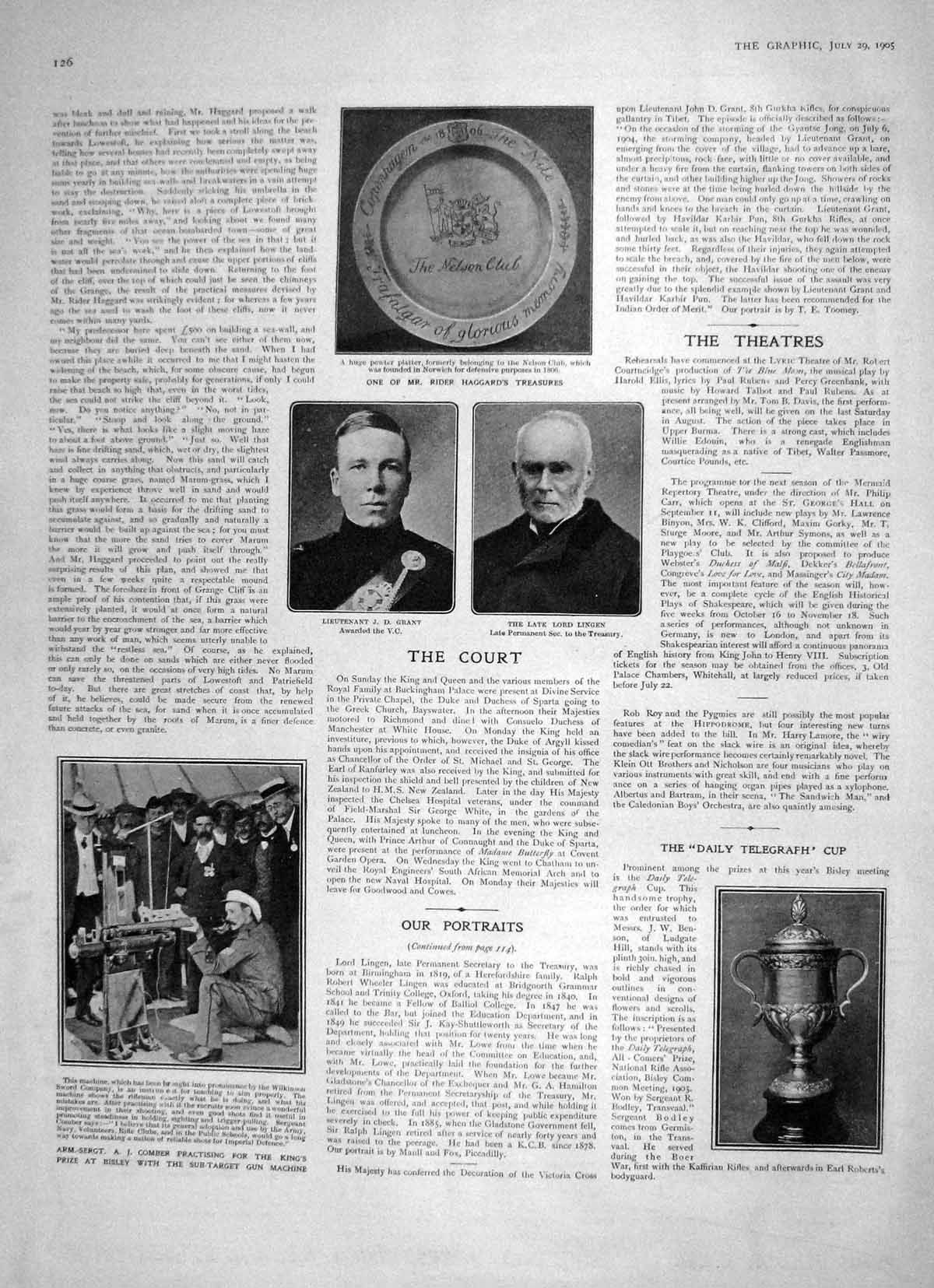 Old Antique Print 1905 Grant Haggard Lingen Comber Machine Plantol Soap 20th