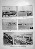 Old Antique Print 1905 French Ship Cowes Southsea Caillard Rozhdestvensky 20th