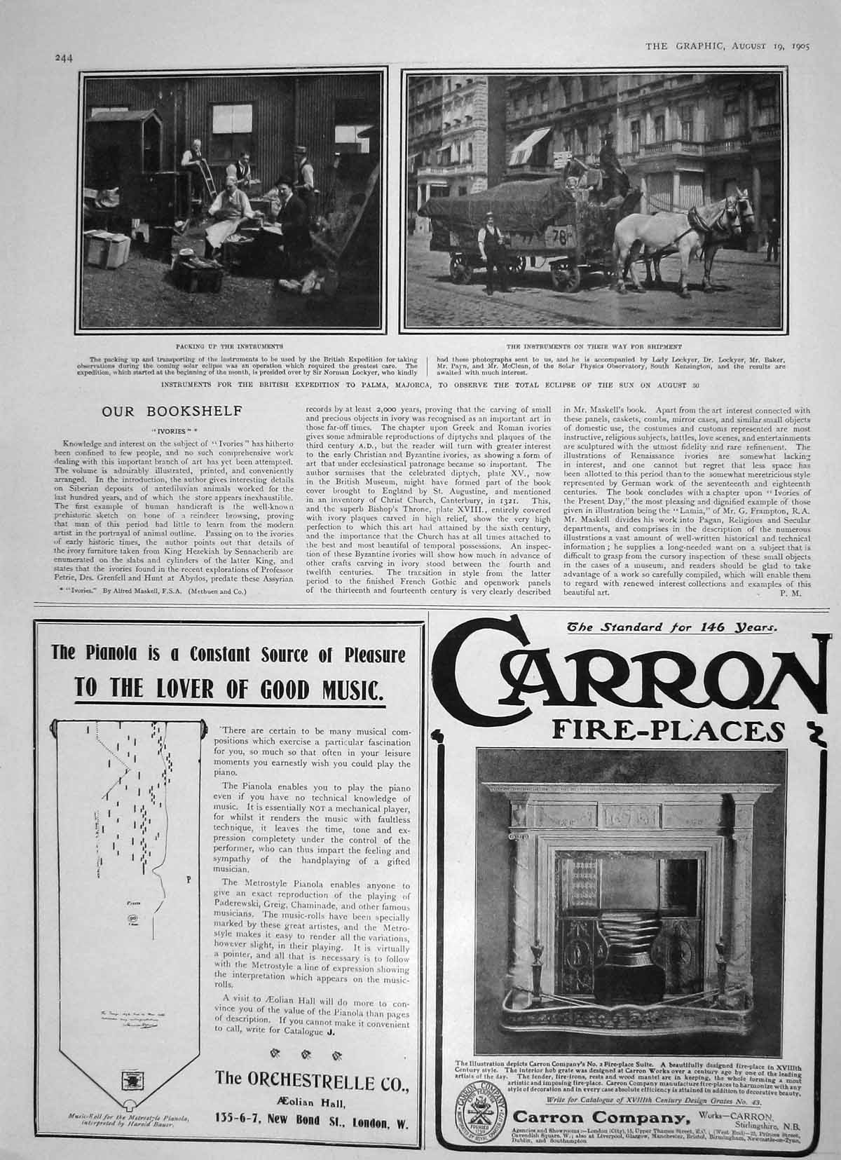 Original Old Antique Print 1905 Eclipse Sun Palma Majorca Vim Lever Brothers