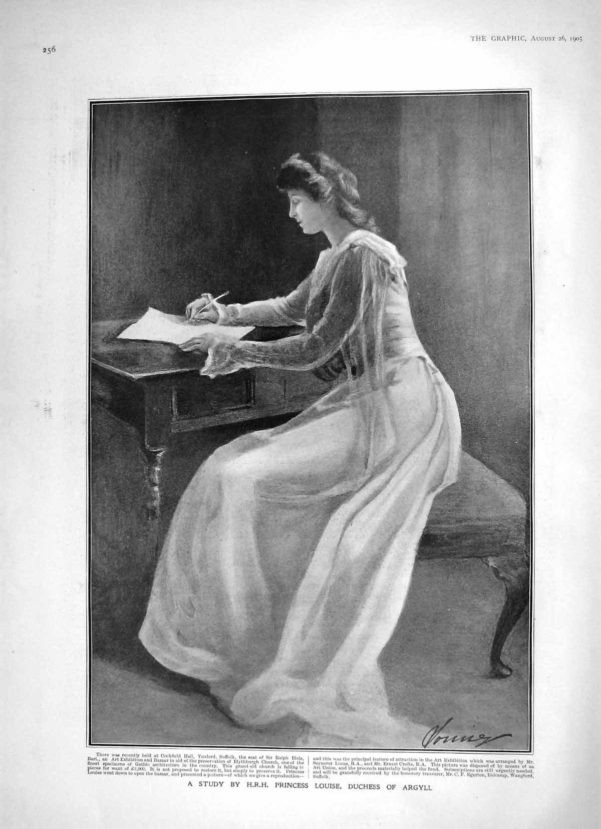 Old Antique Print 1905 Portrait Princess Louise Duchess Argyll Cockfield 20th