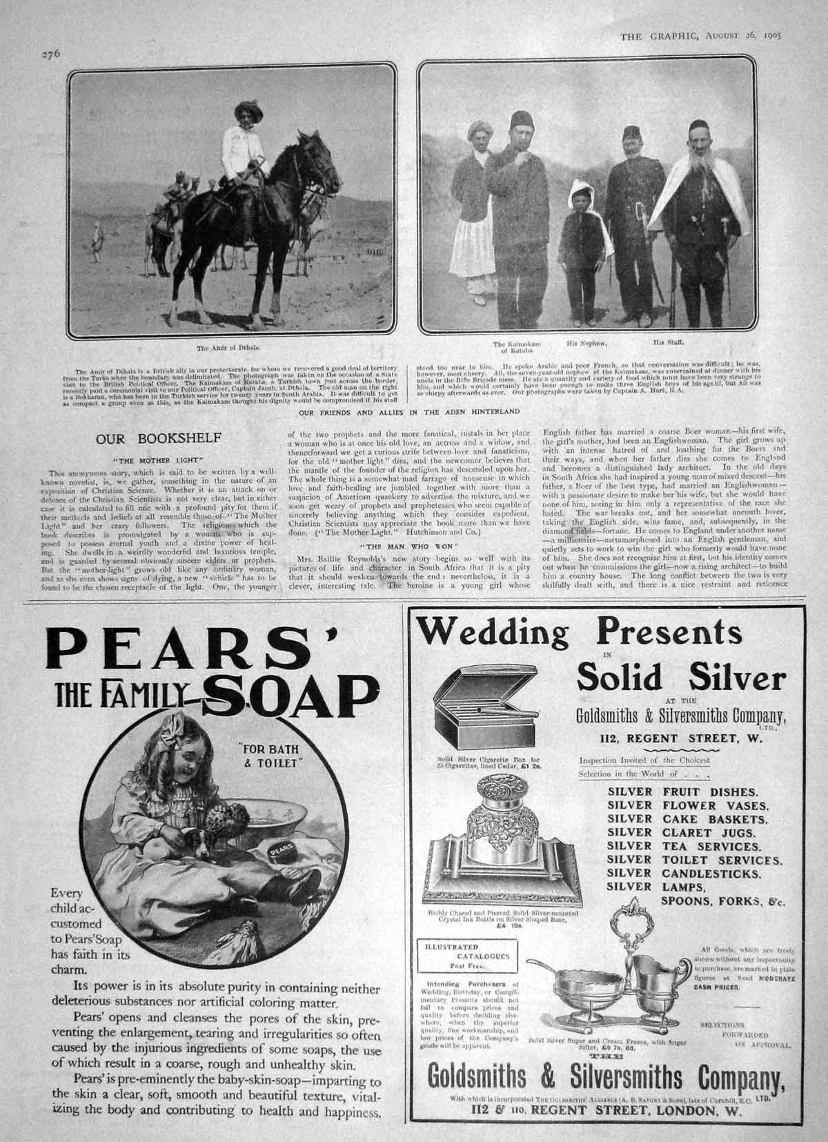 Old Antique Print 1905 Amir Dthala Kataba Portsmouth Town Hall Pears Soap 20th