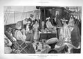 Old Antique Print 1905 Yachting Cruise Isle Wight Lunch Deck Boat Salmon 20th