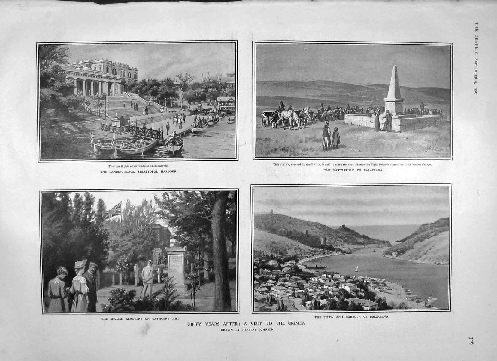 Old Antique Print 1905 Crimea Sebastopol Harbour Balaclava Wilson Germany 20th