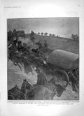 Original Old Antique Print 1905 Baggage Waggons Churn Camp Siers Grafton Ship