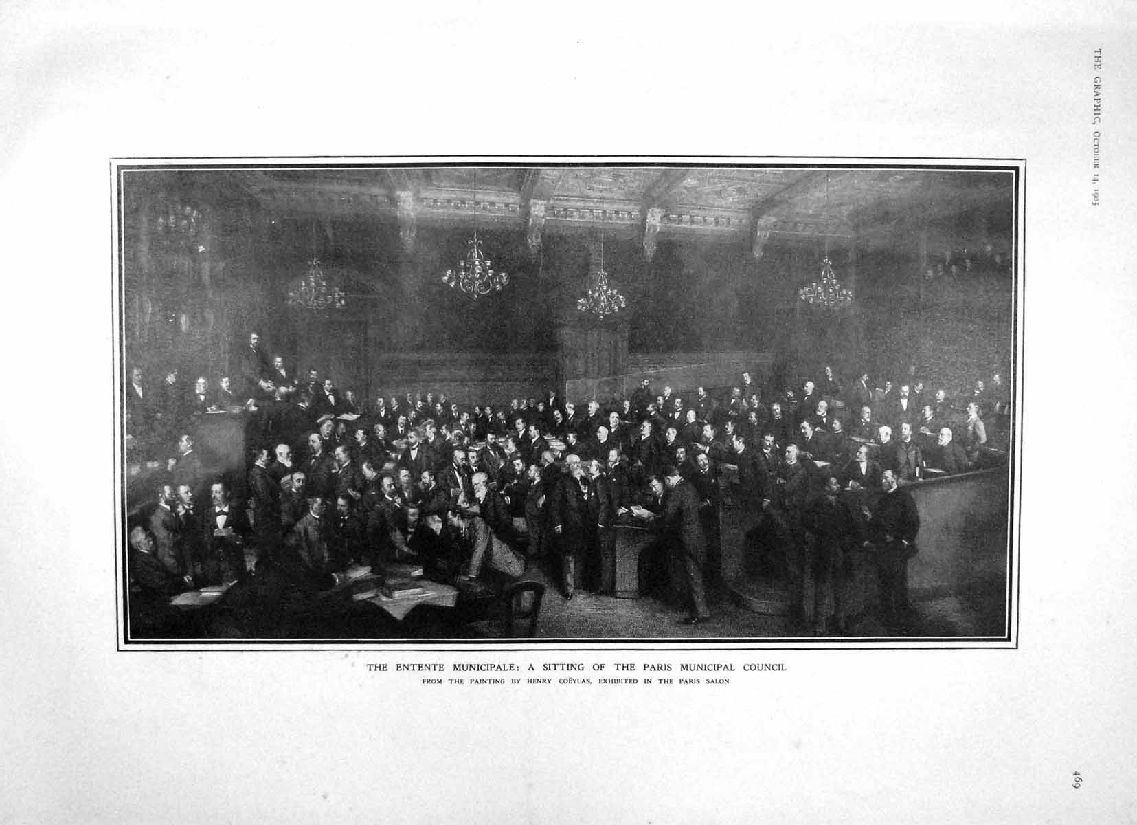 Old Antique Print 1905 Paris Municipal Council Lascar Crew Thames Plague 20th