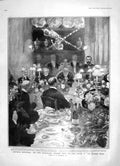 Old Antique Print 1905 Paris Councillors Lunch Lord Mayor Mansion House 20th