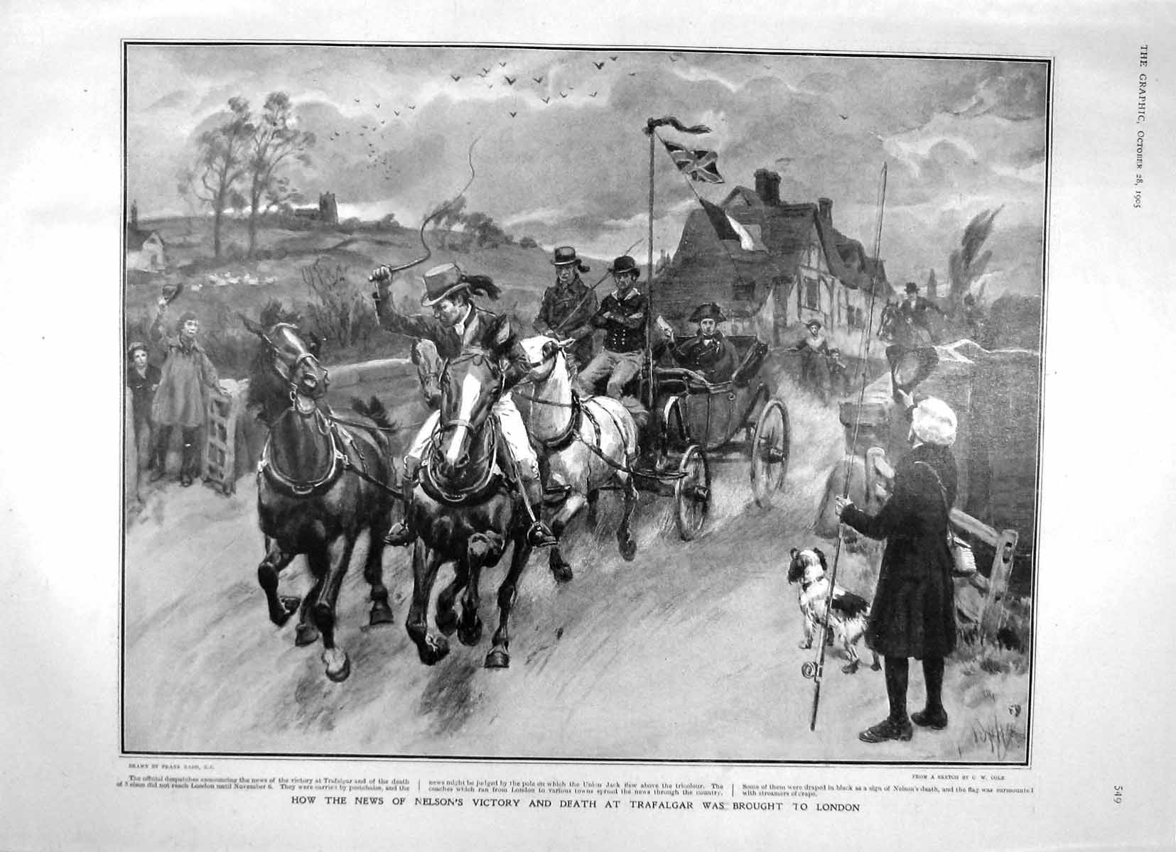 Old Antique Print 1905 News Death Nelson Trafalgar London Booth Salvation 20th