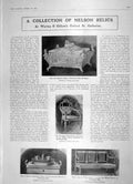 Original Old Antique Print 1905 Nelson Relics Cigarette Casket Inkstand Milford