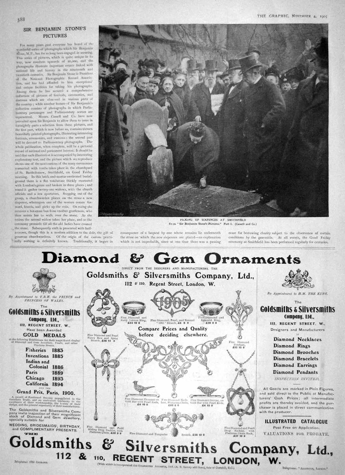Old Antique Print 1905 Picking Sixpences Smithfield Fry'S Cocoa Chocolate 20th