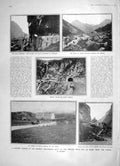 Original Old Antique Print 1905 Mount Simplon Gondo Napoleon Athletics Anderson