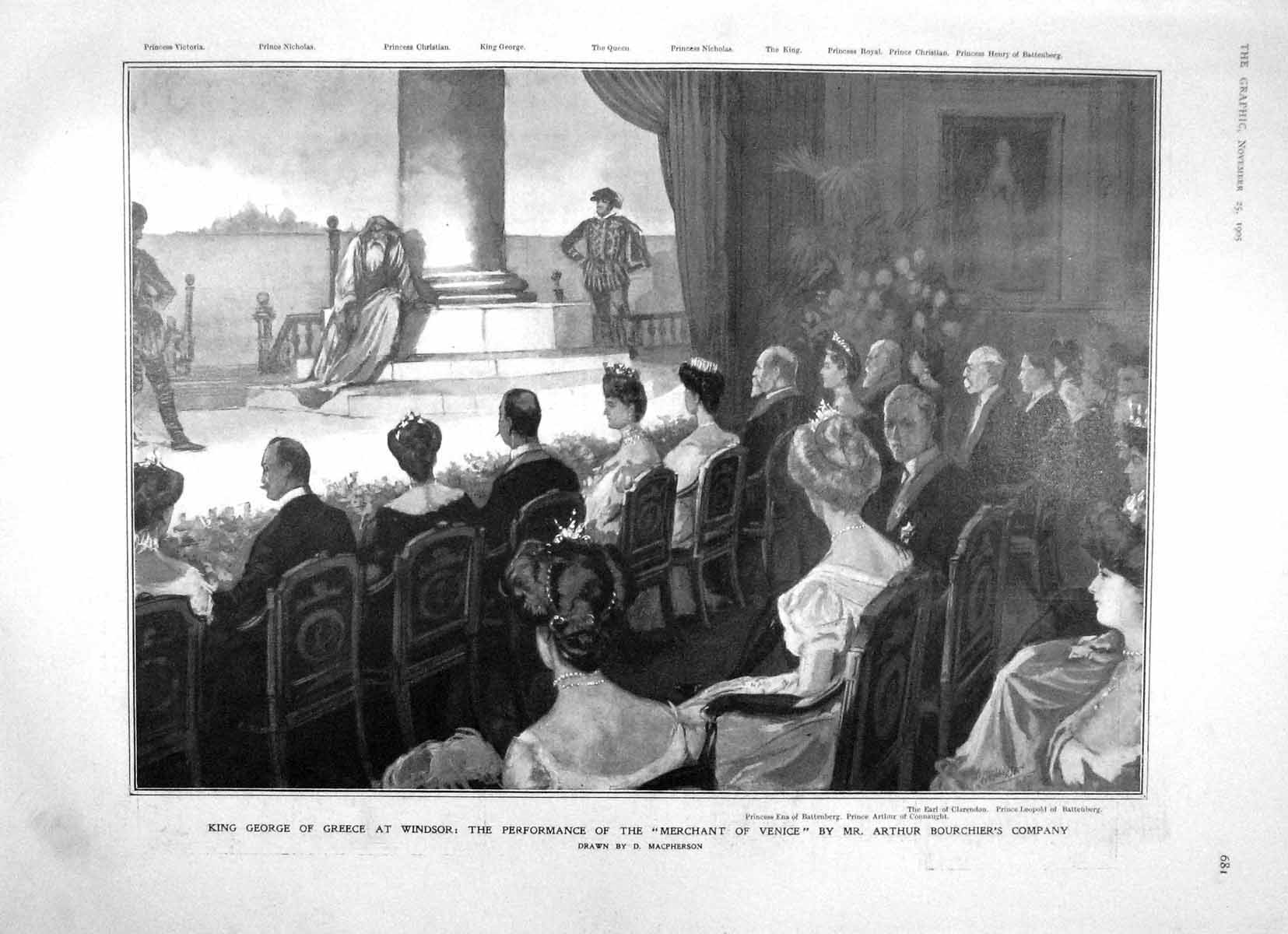 Old Antique Print 1905 King George Greece Windsor Theatre Motor Olympia 20th