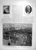 Old Antique Print 1905 Jewish Socialists Warsaw Rayleigh King Haakon Maud 20th