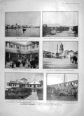 Original Old Antique Print 1905 Morocco Algeciras Gibraltar Charing Train Edith