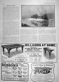 Old Antique Print 1905 Ship Admiral Maryport Cumberland Billiards Bensons 20th