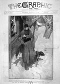 Original Old Antique Print 1905 Sentry Dog Outside House Moscow Riots Russia