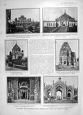 Original Old Antique Print 1905 Kaiser Passand Lucknow Tomb Bahu Temple Gwalior