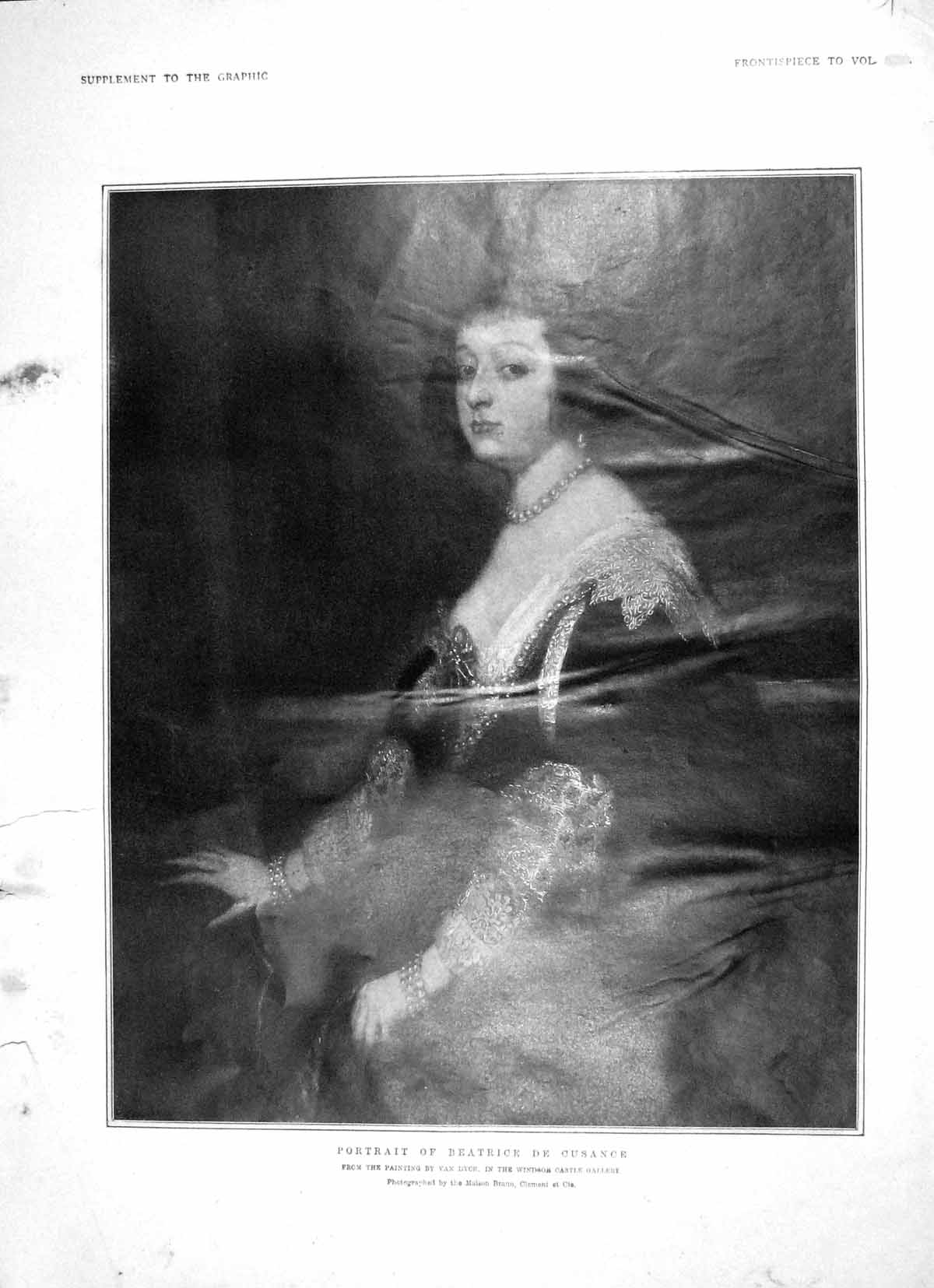 Original Old Antique Print 1905 Portrait Beatrice De Cusance Windsor Castle Art