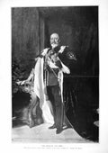 Original Old Antique Print 1905 Portrait His Majesty King HarSpeed 20th