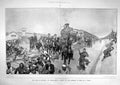 Original Old Antique Print 1905 Riots Moscow Strikers Train Cossacks Railway