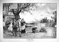 Original Old Antique Print 1905 Roadside Tragedy Monkey Carriage Music Macbeth