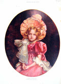 Original Old Antique Print 1905 Colour Portrait Sweet Marjorie Beautiful Girl