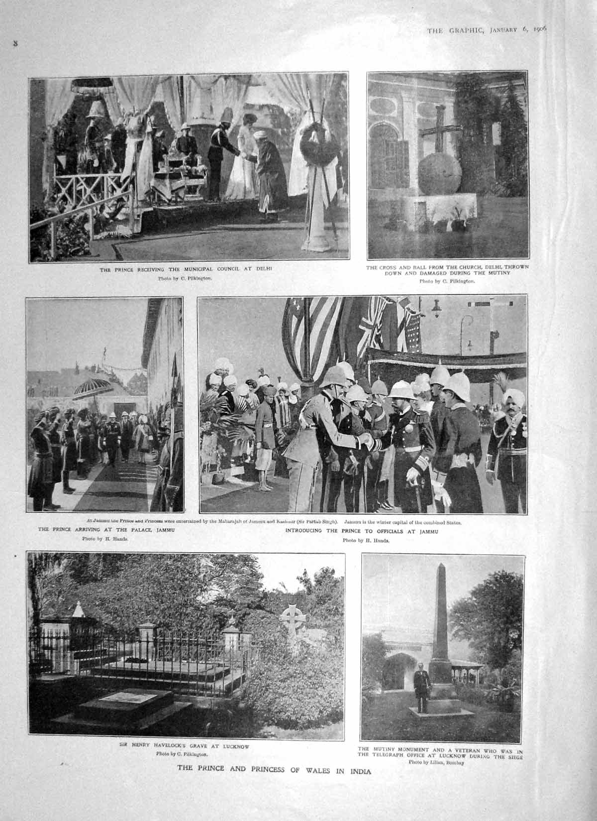 Original Old Antique Print 1906 Prince Wales India Havelock Jammu Heir-Apparent