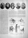 Old Antique Print 1906 French Election Bourgeois Sarrien Buxton Chandni 20th