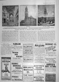 Original Old Antique Print 1906 Town Hall Woolwich Council Chamber Gree 20th