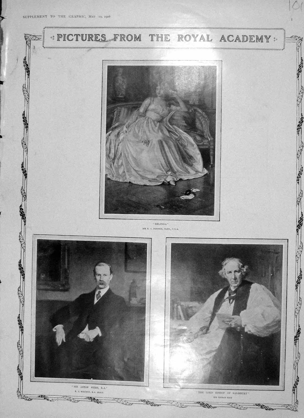Old Antique Print 1906 Royal Academy Art Webb Salisbury Funeral Birnam 20th