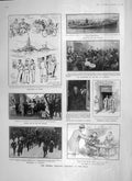 Original Old Antique Print 1906 Election Polls Aldershot Prince Wales Calcutta