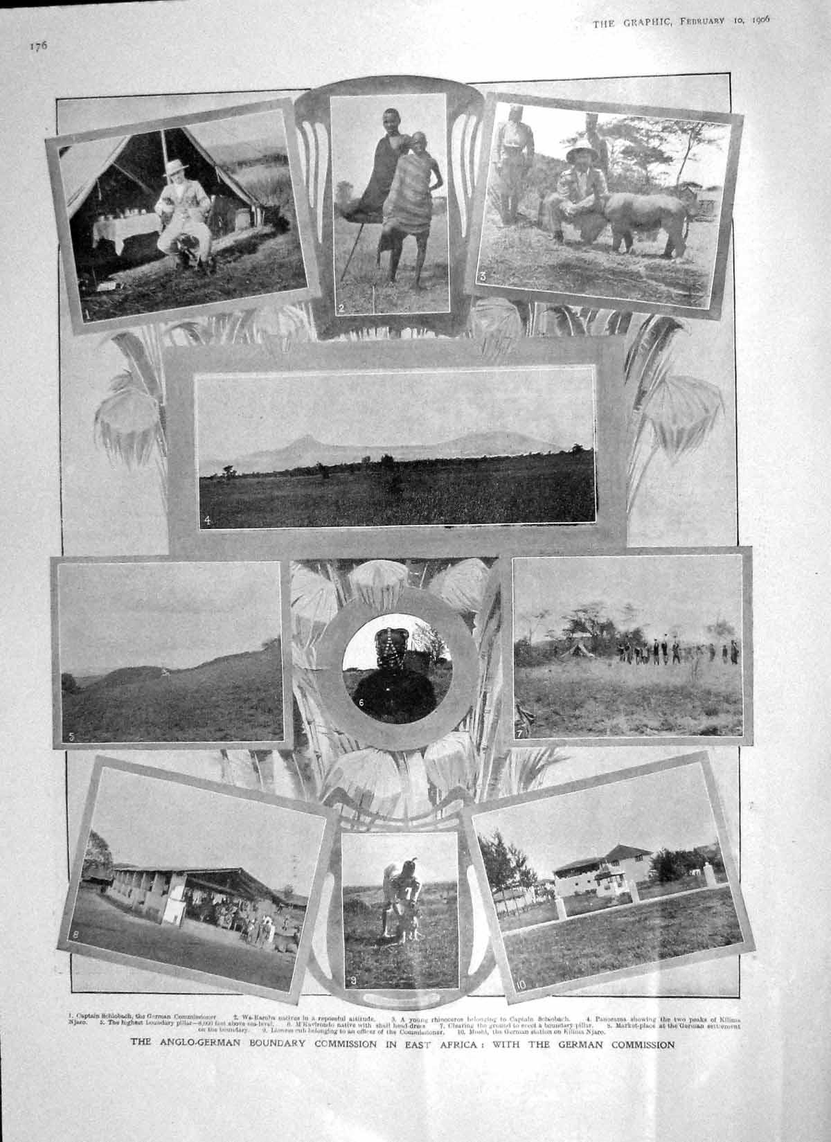 Original Old Antique Print 1906 Africa Schlobach Wa-Kamba Rugby Scotland Paris
