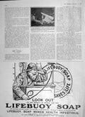 Original Old Antique Print 1906 Human Bullet Hippodrome Canon Lifebuoy Soap