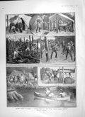 Old Antique Print 1906 Survey Work Pacific Railway Canada Courrieres Mine 20th