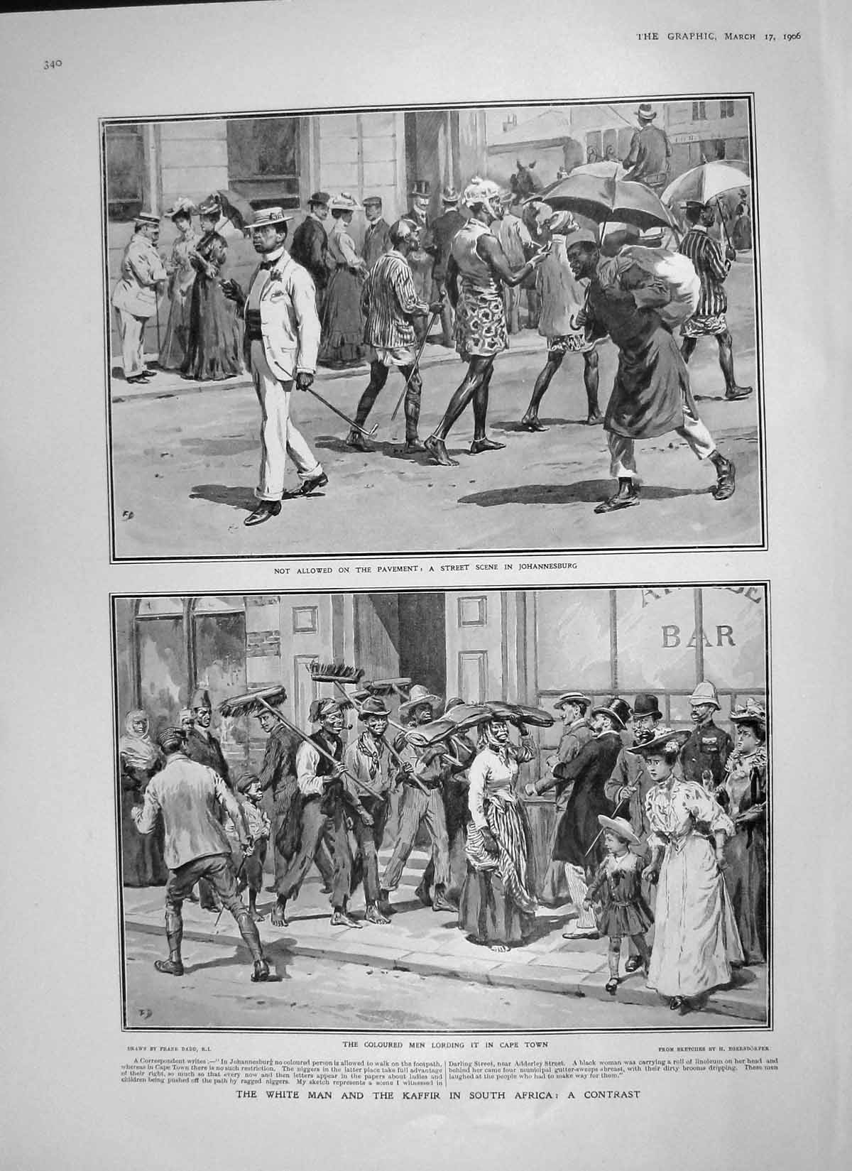 Old Antique Print 1906 Kaffir Africa Johannesburg Courrieres Collieries 20th