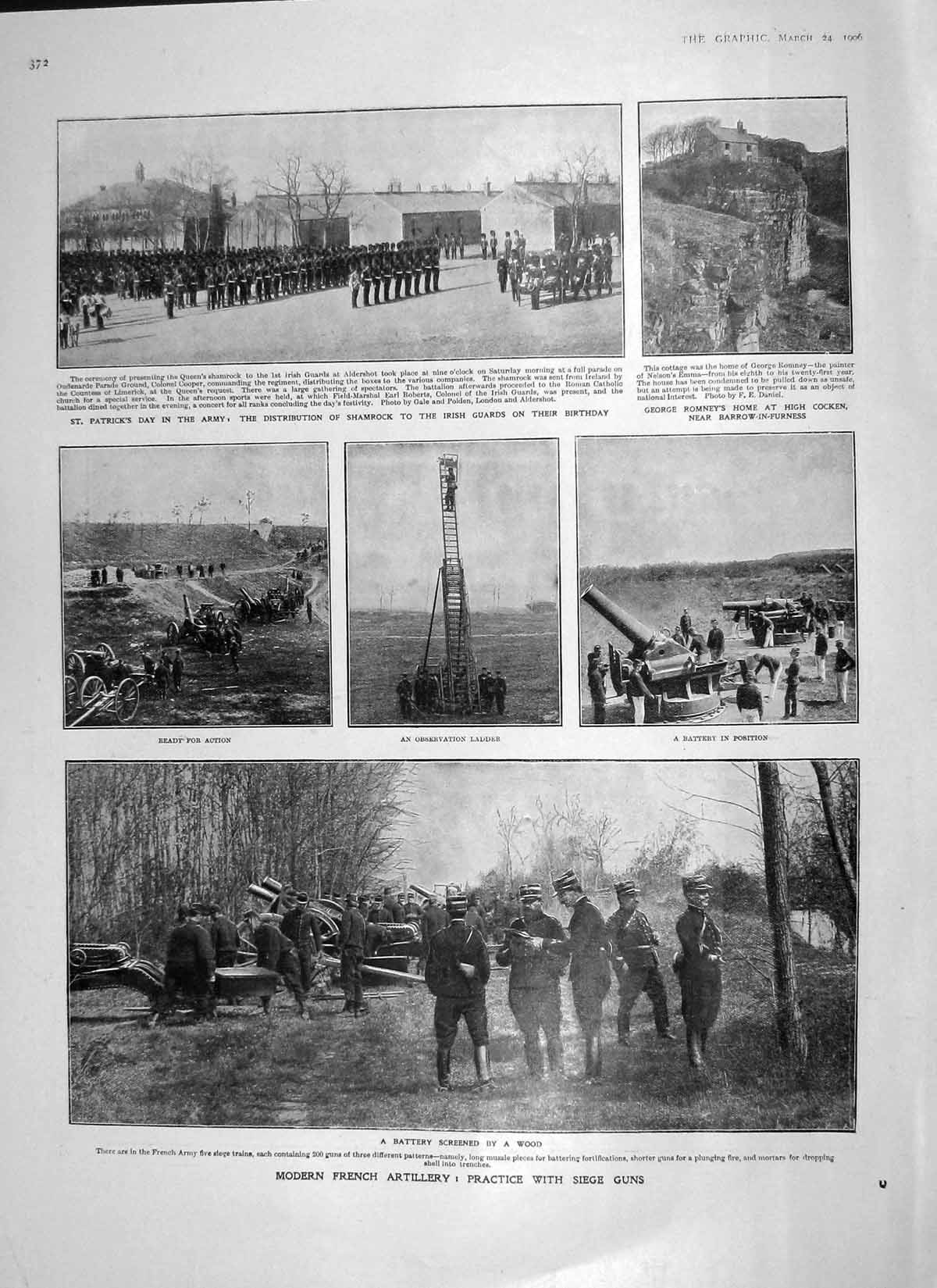 Old Antique Print 1906 French Artillery Shamrock Romney Ships Race Malta 20th