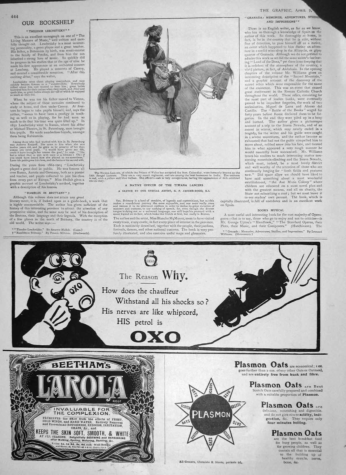 Old Antique Print 1906 Officer Horse Tiwana Lancers Lifebuoy Soap Lever 20th