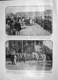 Original Old Antique Print 1906 German Emperor Crefeld Dames Westphalian 20th
